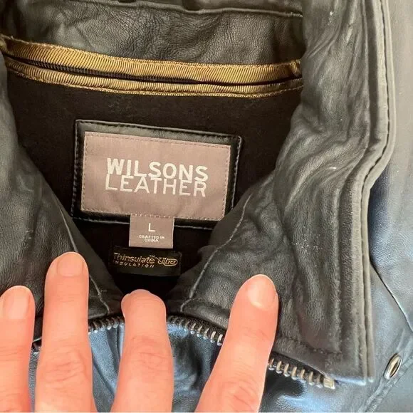Wilsons Leather Black Leather Hooded Full-zip Coat Size L - Picture 15 of 15